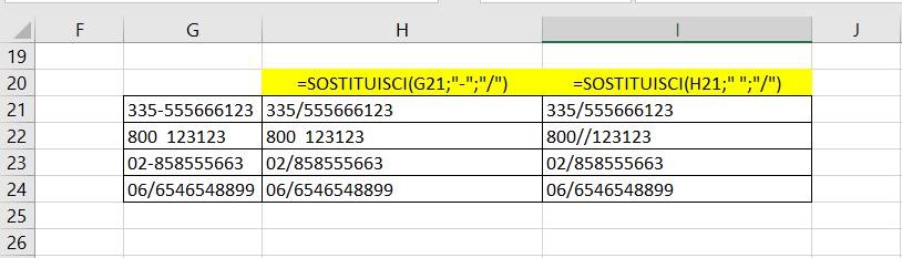 sostituzione testo
